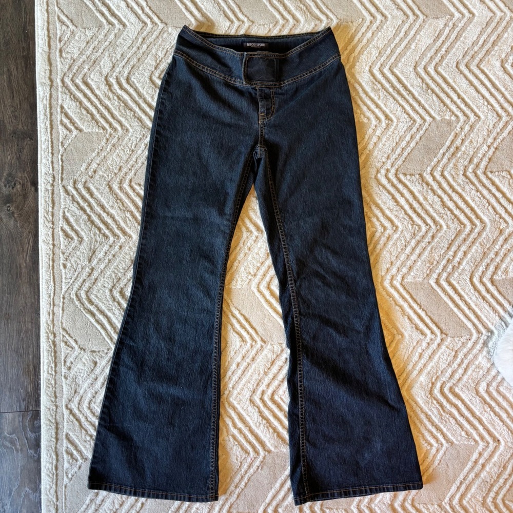 Y2K Low Mid Rise Dark Denim Flare Jeans